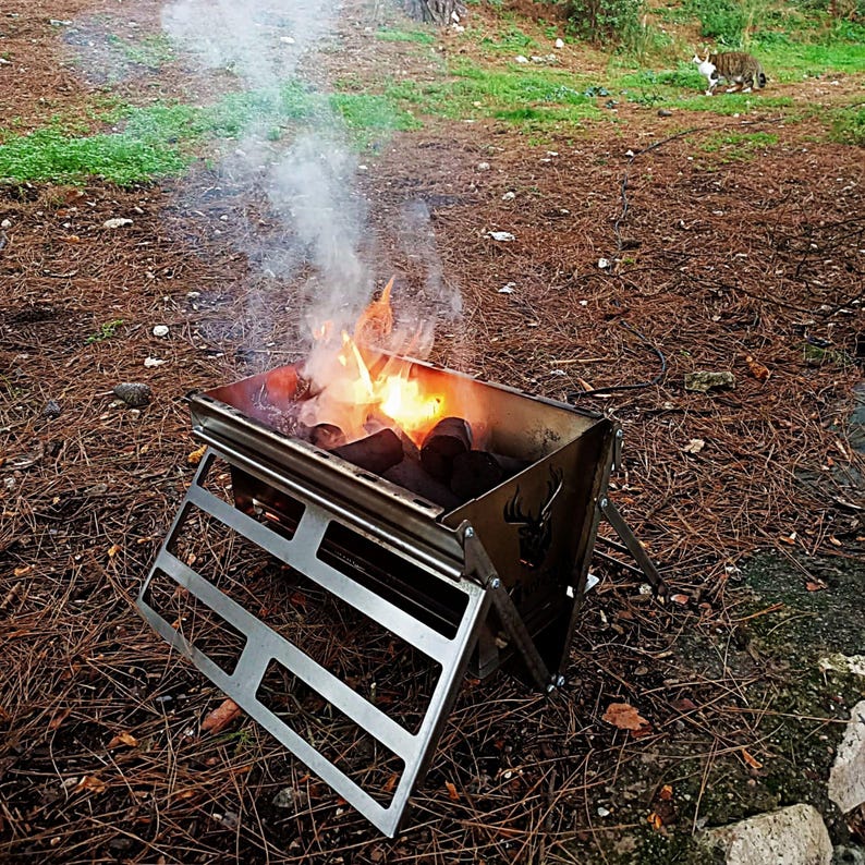 Nowoczesny grill ze stali nierdzewnej 304, palenisko do ogrodu i balkonu, grubość 2 mm, wytrzymały, do gotowania na świeżym powietrzu, z plandeką Fiways Atlas zdjęcie 16