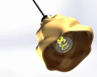 Organic Melted Pendant Lamp Shade STL File | Modern 3D Printable Lampshade Design