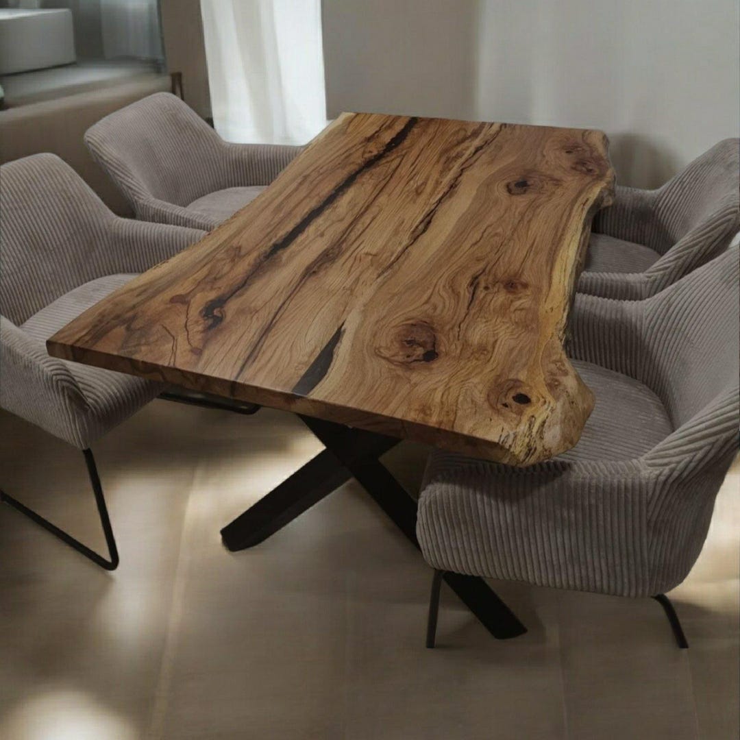 Solid Walnut Live Edge Table Top, Handmade Natural Wood Slab, Custom ...