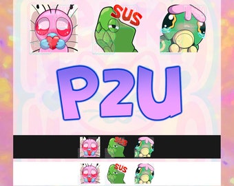 TWITCH EMOTE PACK! P2U Caterpie, Metapod, Butterfree, Streamer Emote | Emote, Anime Emoji | Twitch, YouTube, Discord | Gaming and Streaming