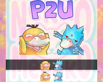 TWITCH EMOTE PACK! P2U Psyduck, Golduck Included |Streamer Emote | Emote, Anime | Twitch, YouTube, Discord | Gaming and Streaming