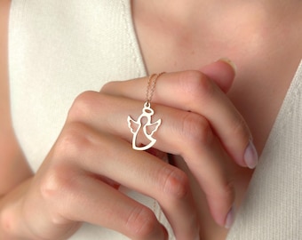 Engel Halskette aus 585er Gold, Schutzengel Schmuck, Geschenk für Sie, Schutzengel Schmuck, Schutzengel Schmuck, Schutzengel Geschenk