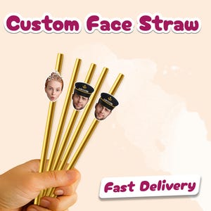 Custom Face Straws – Personalized Photo Straws for Bachelorette, Hen Party & Bridal Shower Drink Decor