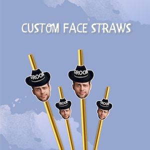 Custom Face Straws | Funny Bride & Groom Drink Toppers | Bachelorette, Bridal Shower, Hen Party Decor