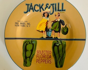 Vintage Labels collection by Sakura, JACK & JILL, Salad/Dessert Plate, Microwave Safe, Dishwasher Safe, Discontinued Piece