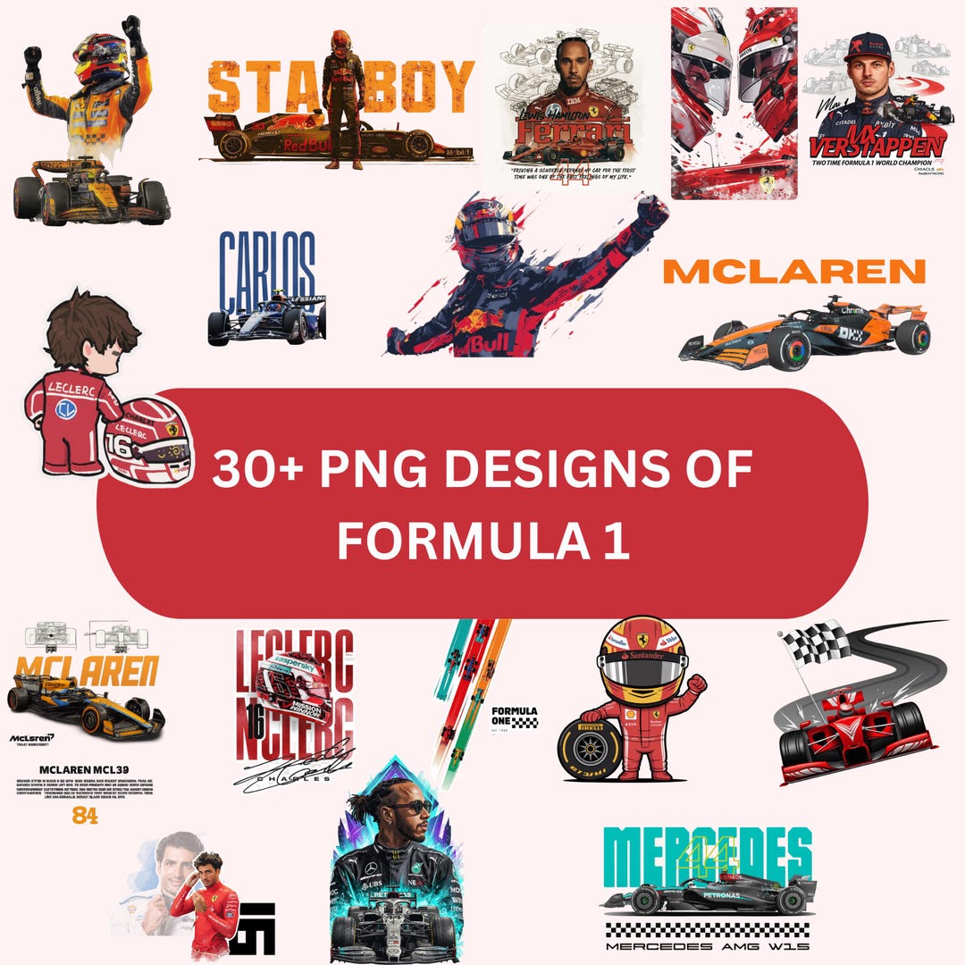30+ Formula 1 PNG Bundle - F1 Stickers & Designs for Shirts, Posters ...