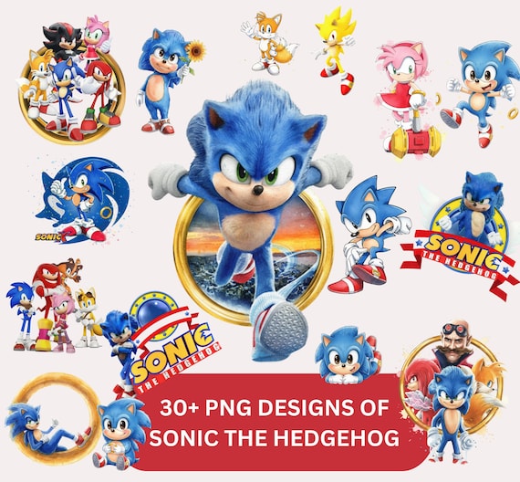 Sonic the Hedgehog PNG Bundle | 30+ 300 DPI Digital Designs | For Birthday, Shirts, & DIY Merch | Cute Super Sonic Clipart | Digital File