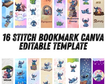 Steekbladwijzers | 16 fantasy- en Disney-ontwerpen (bewerkbaar op canvas, digitale download)