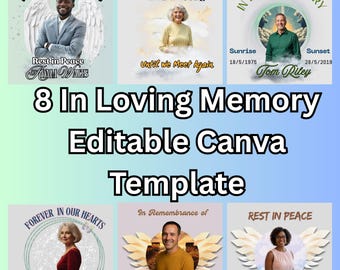 In Loving Memory Canva Templates: Funeral Memorial PNG, RIP Shirt (Digital Download)