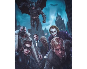 Gothams Rogues: Dark Knight Villains Tribute Print | Batman Print