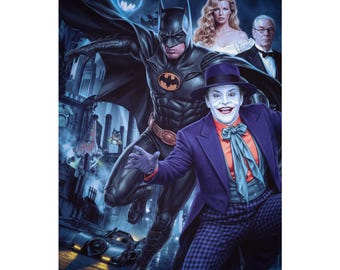 Gothic Knight vs The Clown Prince: 80s Dark Hero Tribute Poster