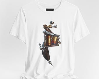 Precision Ink: Tattoo Machine Graphic Tee | Tattoo Artist Shirt | Realistic Coil Machine Design | Ink Culture Apparel