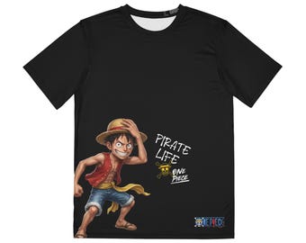 Mens Pirate Life Anime T-Shirt: One Piece Inspired Graphic Tee | Adventure Manga Fan Shirt | Japanese Anime Streetwear Top