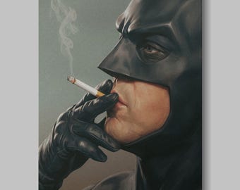 Midnight Vigil | Dark Knight Portrait Poster | Nostalgia Movie Tribute