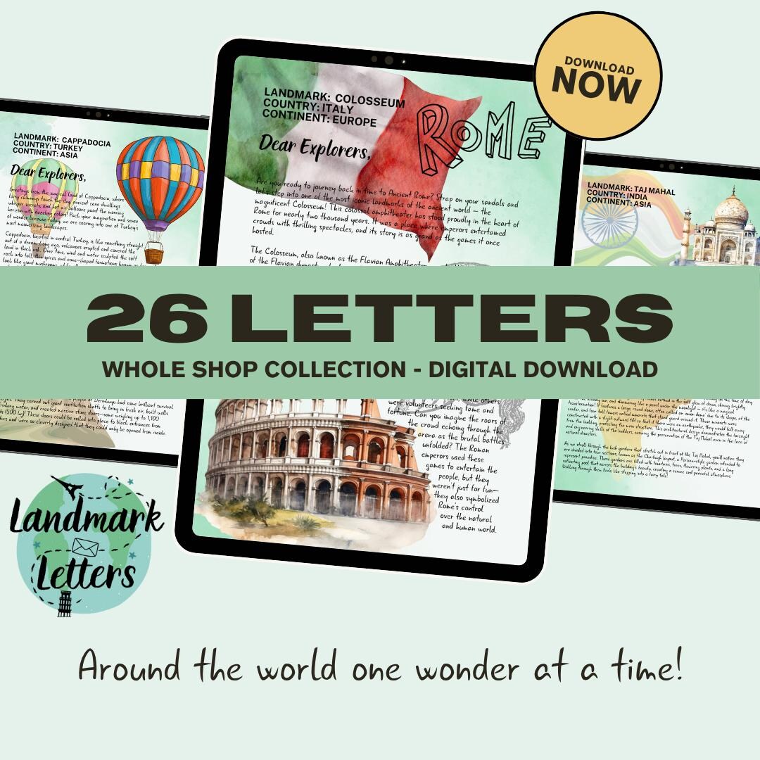 Landmark Lettering Landmark Letters Full Set | 26 Digital Educational Story Letters for ...