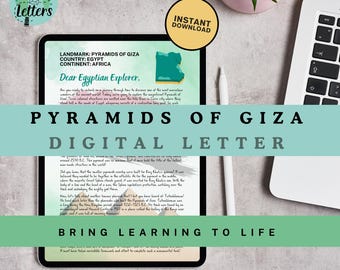 Pyramids Printable Educational Story Letter for Kids |Ancient Egypt, Africa | Digital Letter | PDF