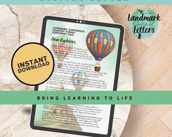 Cappadocia Printable Letter | Digital Educational Story Letter for Kids | Hot Air Balloons | PDF