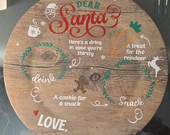 Dear Santa Cookie Tray, Personalized Christmas Eve Plate for Santa and Reindeer Treat • Holiday Family Tradition