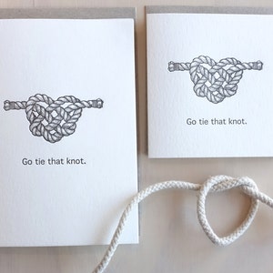 5 Pack, SALE PRICE Wedding card, Engagement card, Go tie that knot, nautical, rope heart, tropical island wedding, congratulations