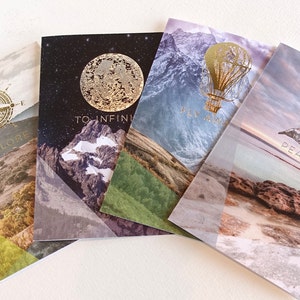 Inspirationskarte, Staffelung, Bon Voyage, Metallicfolie, Celestial, Neuseeland Szene, Alpine Szene Australisches Outback Kaufen Sie 10 für 50% Rabatt