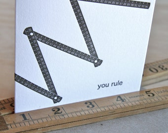 5 Pack, SALE PRICE Father's Day happy Mother's Day, card from son daughter, mom dad card, You rule, witty punny funny card, vintage image