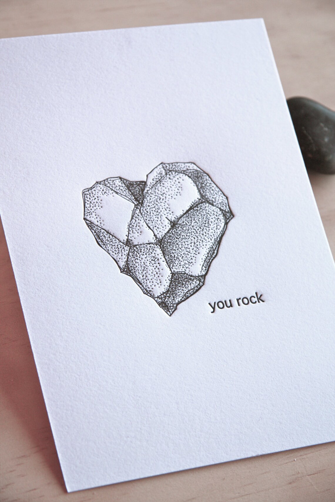 Geology gifts Love Romantic You rock letterpress 5x7 Etsy