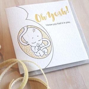 Neue Babykarte, Gender Neutral New Baby Card - süße, witzige Schwangerschaft Glückwünsche für Babypartys Kaufe 10 für 50 % Rabatt
