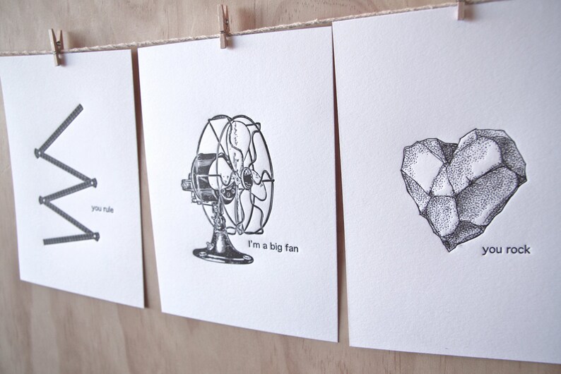 Geology gifts Love Romantic You rock letterpress 5x7 Etsy