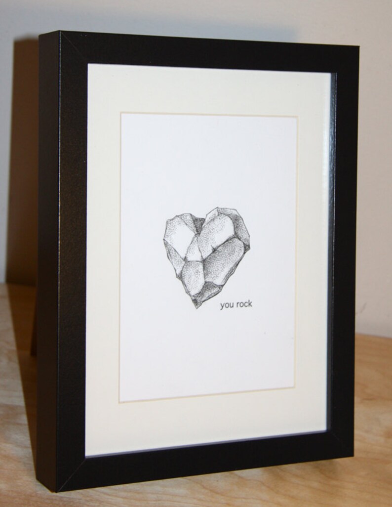 Geology gifts Love Romantic You rock letterpress 5x7 Etsy
