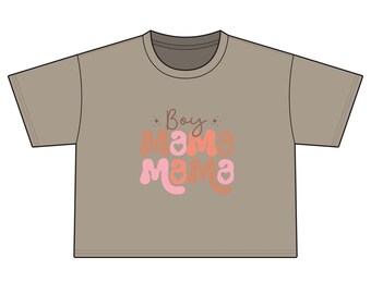 Junge Mama Mama Tee | Retro Script Mom Shirt, Erdfarben Grafik