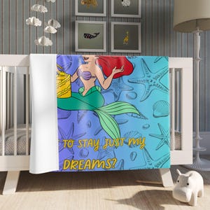 Kleine Meerjungfrau Decke | Ocean Shell Muster, Inspirationszitat Bild 3