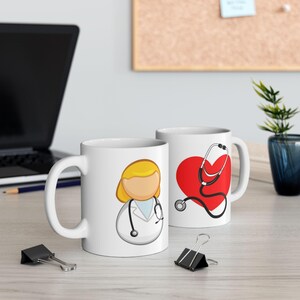 Female Doctor Mug: Stethoscope & Heart - Healthcare Gift