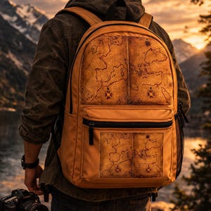 Vintage World Map Backpack – Piri Reis Historical Explorer Bag