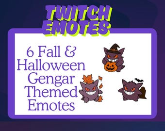 Fall/Halloween Twitch Emotes: 6 Emote Pack (Digital Download)