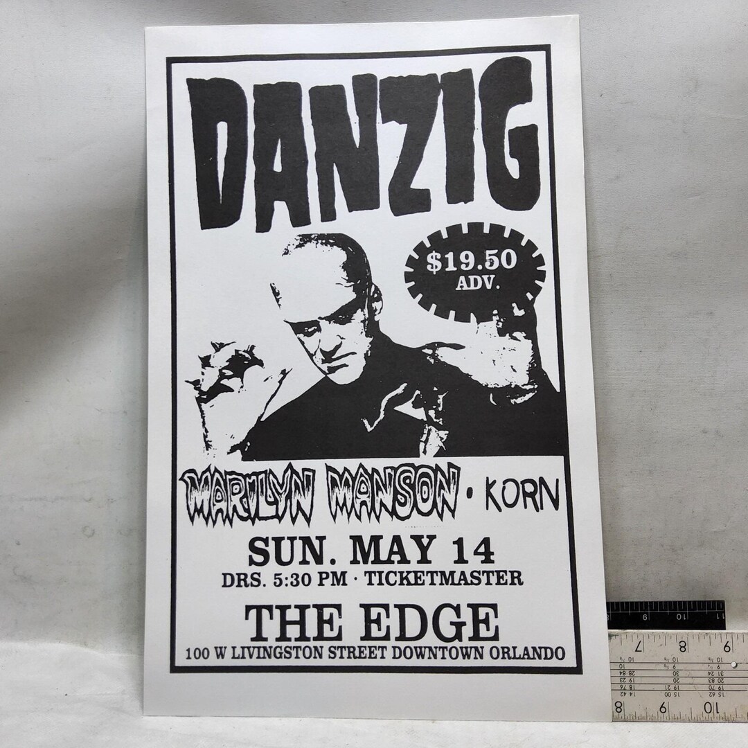 Danzig Korn Marilyn Manson Concert Flyer Reproduction 11x17 the
