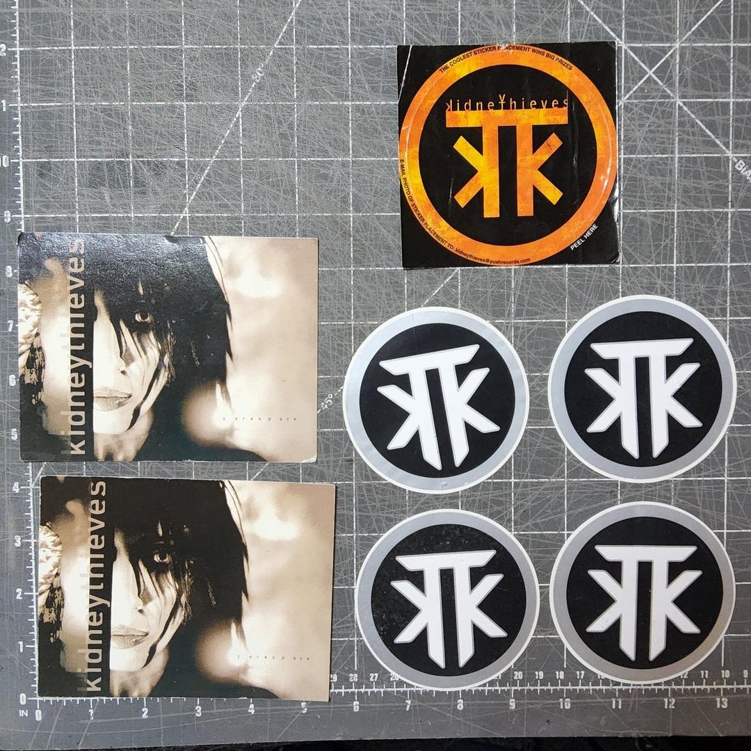 7 Vintage Kidney Thieves Zerøspace Lot Promo Postcard Stickers Debut ...