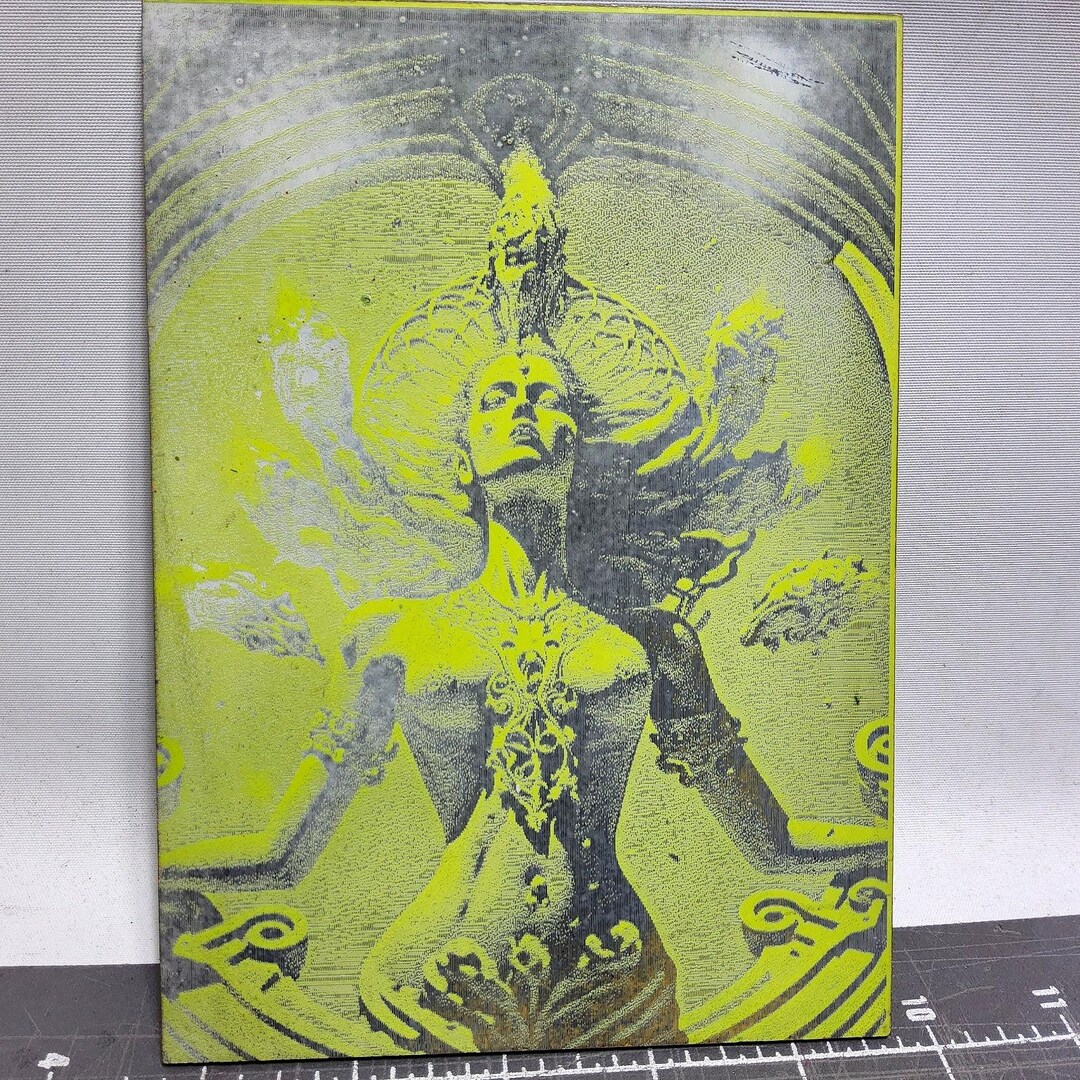 Lasered AI Goddess and Temple Art Textured Pinup Sci-fi 6x9 Fantasy ...