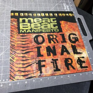 Manifesto originale Meat Beat Fire del 1997, poster promozionale per l'uscita dell'album 12x12, 2 lati