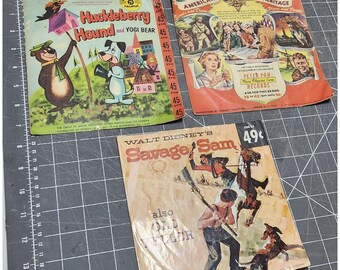 3 record disco d'oro huckleberry hound yogi bear sam pionieri delle ferrovie