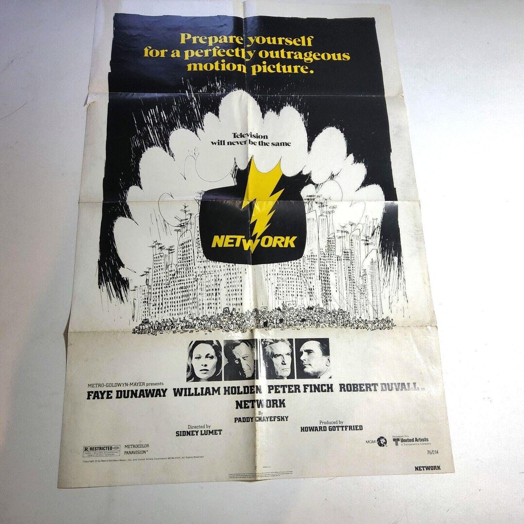 NETWORK Original Movie Lobby Poster Dunaway Holden Finch Duvall 1976 76 ...