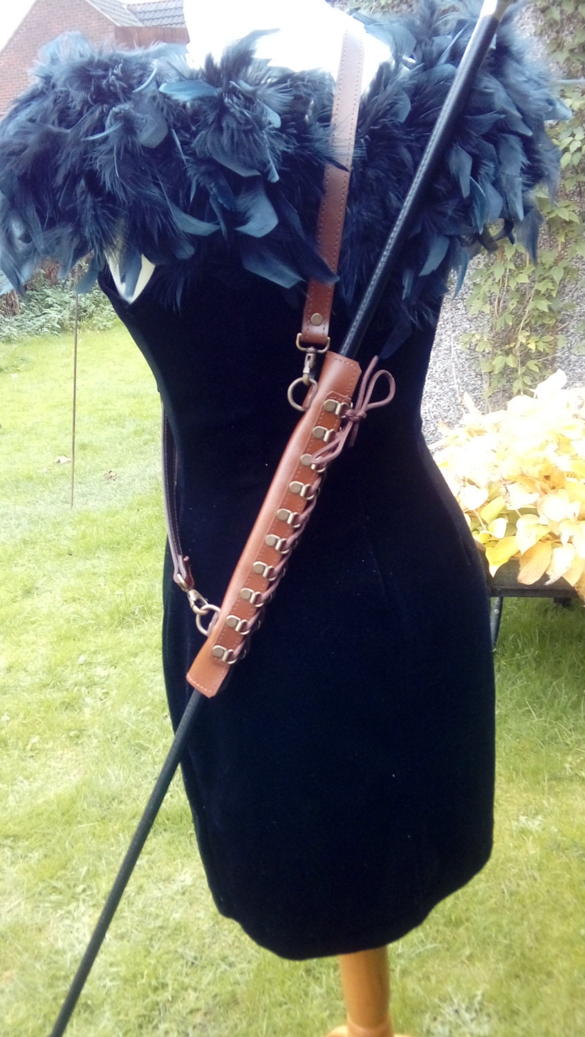 Leather Cane holster with shoulder strap