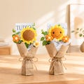 Crochet Flower Bouquet, Handmade Knitted Flower Gift, Thank You Gift, Teacher Appreciation Gift, Cute Desk Decor product logo