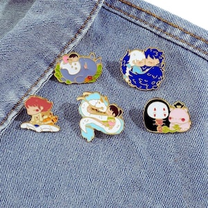 5pcs Cartoon Anime Enamel Pins | Cute Metal Brooch Set for Backpacks, Jackets, Bags | Gift for Anime Fans & Collectors