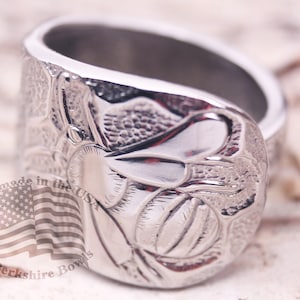 Anillo de cuchara de abejorro, anillo grueso, anillo de cuchara de abeja, joyería de abeja, anillo de naturaleza, anillo de abeja, anillos de cuchara de abeja, anillo de abeja, anillo llamativo