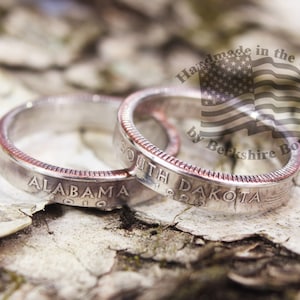 Thin Polished Stacking Quarter Ring, Thin Coin Ring, Polished State Coin Ring, Rustic Ring, Coin Jewelry, Rings,Ring, Polished Upcycled Ring