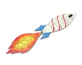 Rocket Ship Jigsaw Puzzle, Rocket Puzzle, Space Puzzle, Space Jigsaw Puzzle, Rocket Jigsaw Puzzle, Educational Toy, Waldorf Toy