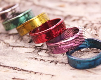 Add-On: Clear or Colored Quarter Ring Powder Coating, Color Coin Ring, Powder Coated Coin Ring, Powder Coat Quarter Ring