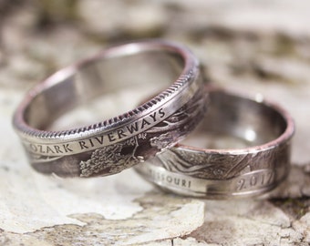 National Park Quarter Ring, Park Coin Ring, State Ring, Rings, National Park Ring, Currency Ring, National Park Coin Ring, Handmade Jewelry