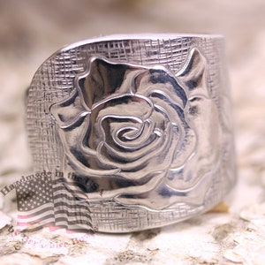 Rose Spoon Ring, Super Chunky Rose Ring, Chunky Rings, Spoon Ring, Chunky Spoon Ring, Ring, Rings, Flower Ring, Thumb Ring