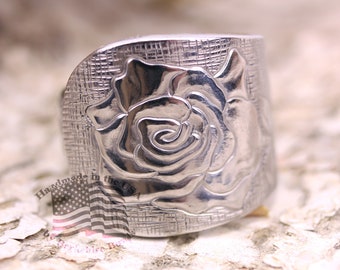 Rose Spoon Ring, Super Chunky Rose Ring, Chunky Rings, Spoon Ring, Chunky Spoon Ring, Ring, Rings, Flower Ring, Thumb Ring